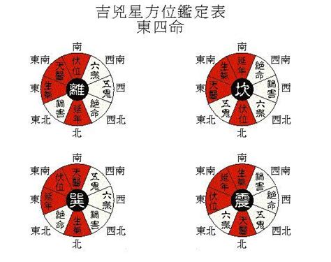 东四命西四命对照表|东四命西四命速查表 命卦对照表 (1930年~2043年)